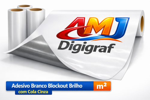 Adesivo Vinil Branco Brilho Blockout Cola Cinza